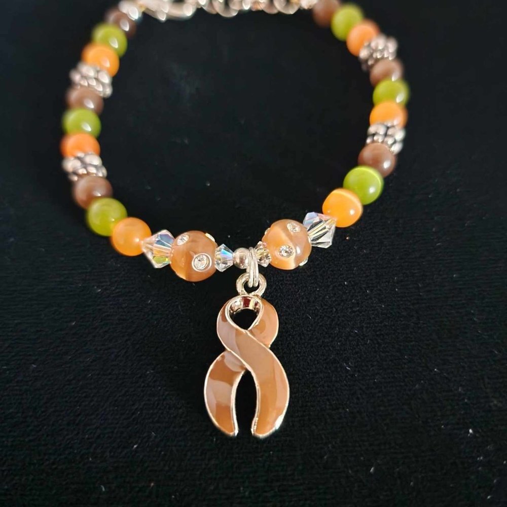 Brown Ribbon Awareness Ribbon Bracelet #44 - Picture 2 of 3